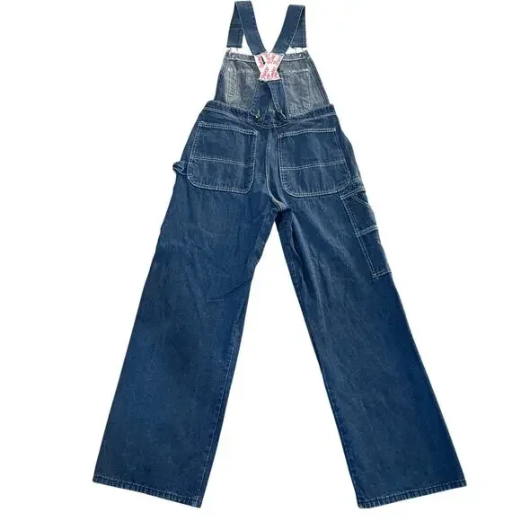 Vintage 60’s POINTER dark Blue Jean Low Back Detachable Bib Overalls medium